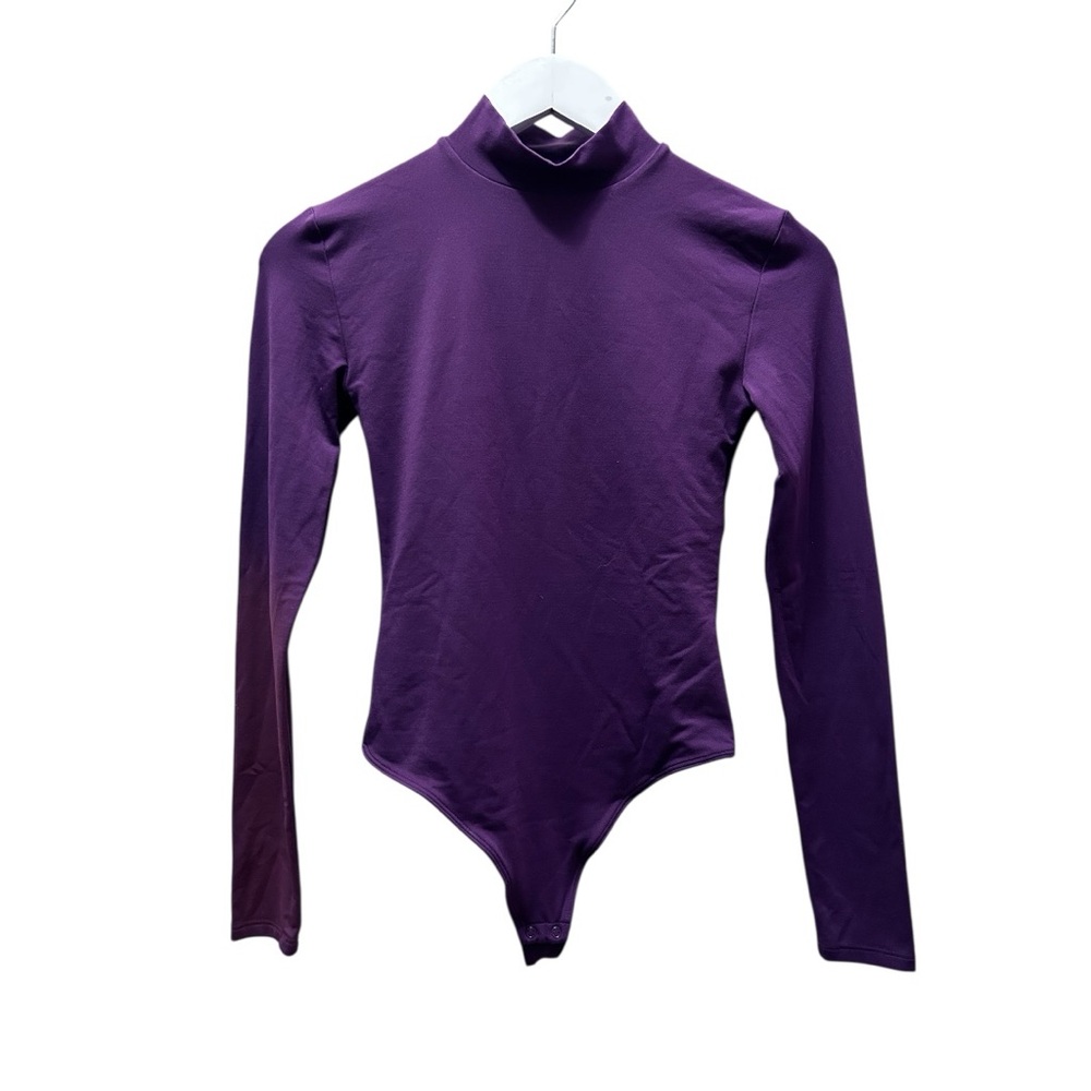 Aritzia Babaton Contour Bodysuit – Mock Turtleneck, Purple, Size Small